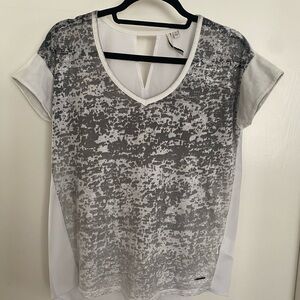 Calvin Klein Monochrome Short Sleeve Tee Shiny Dress Up or Down